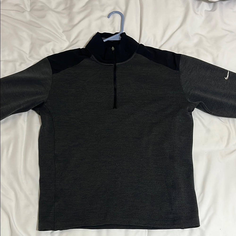Nike Golf Gray and Black Quarter-Zip Pullover